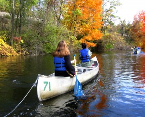 Students from the Community High School Ecology Club during an outing on the river. The new club also does community based projects.
