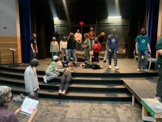 The cast of "You on the Moors Now" rehearses at Pioneer High School