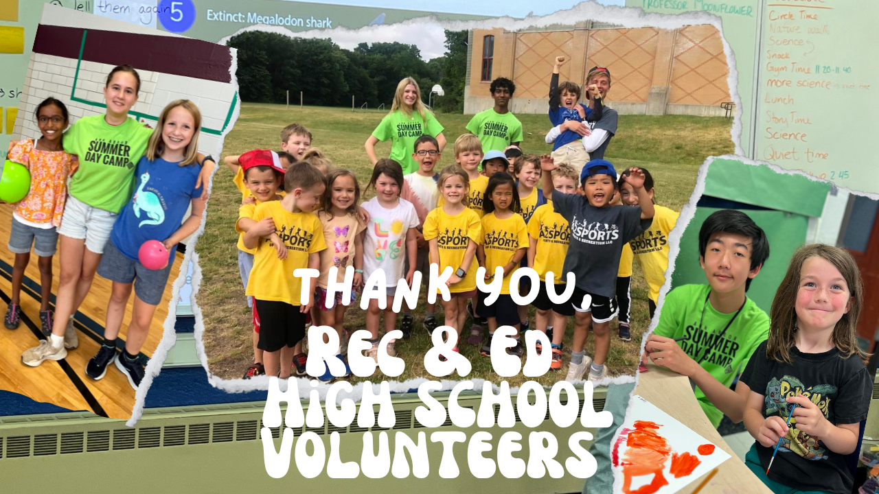 125 high school volunteers this summer helped staff 150 Rec & Ed
