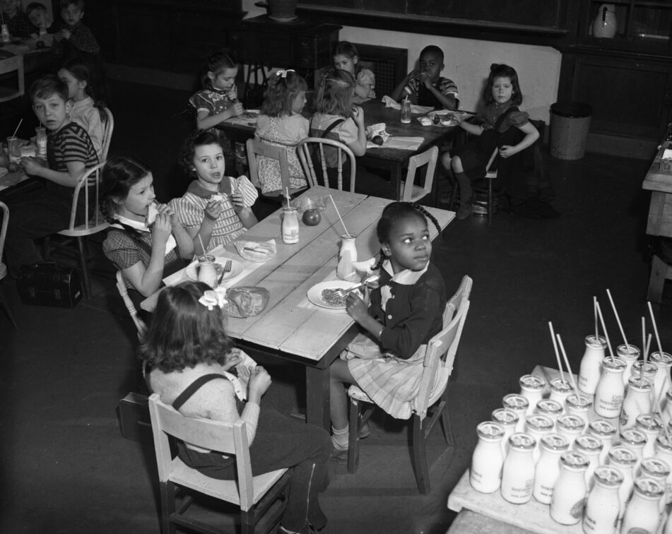 Lunchroom at Mack School, February 1944