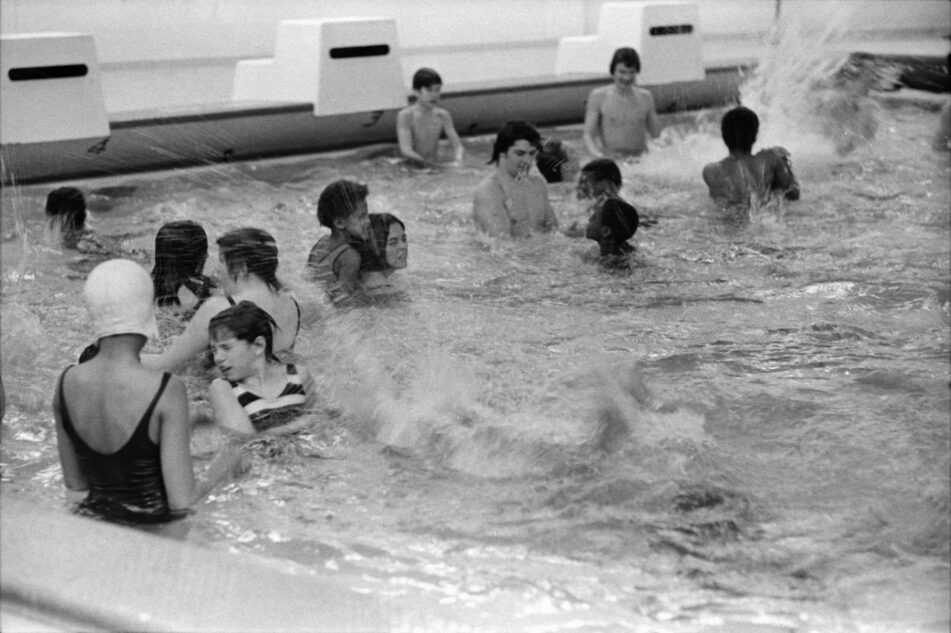 Dicken Elementary Students Learning to Swim in Huron High School's Pool, January 1973