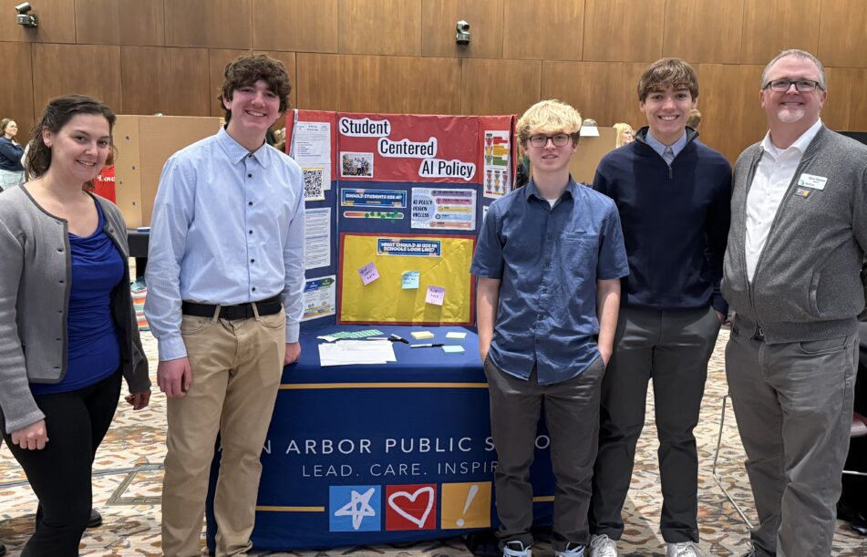 Instructional Technology Consultants Kaytee Bellows and Chris Thomas, and students Max Greineder, Isaac Thomas and Roman Gattuso 
