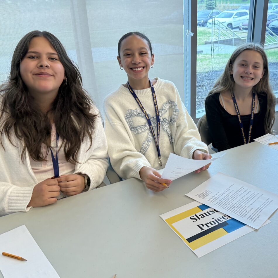 Three sixth graders share tips at the Digital Wellness Expo.