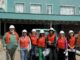 Members of the Board of Education and Superintendent Jazz Parks in front of the new Mitchell Elementary still under construction