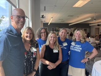 Six AAPS retirees at the reception.
