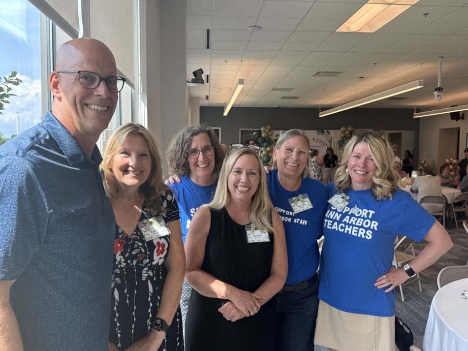 Six AAPS retirees at the reception.