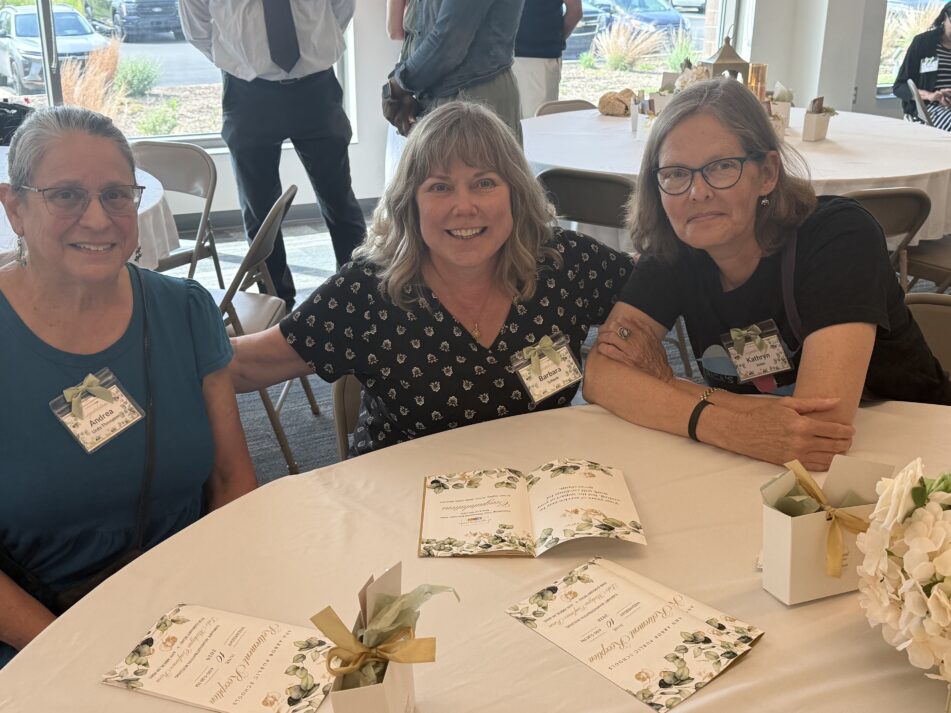 Three retiring Pioneer teachers at the reception.