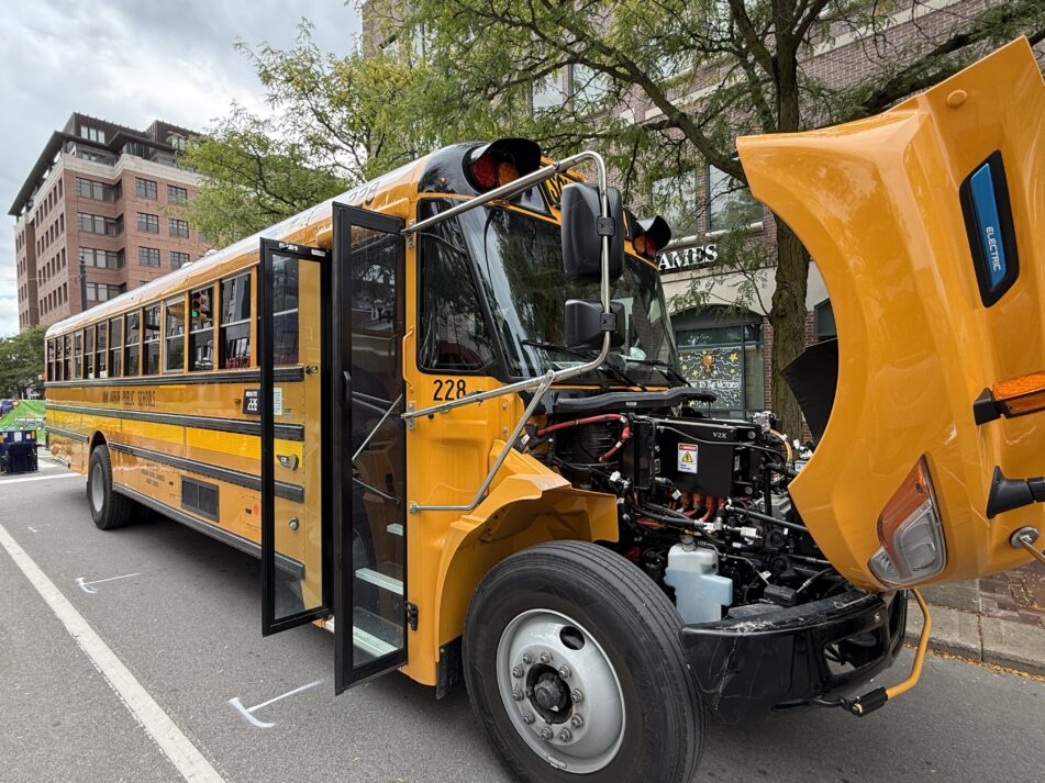 One of the AAPS electric school buses