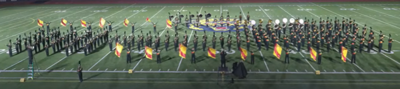 The Huron High School Marching Band field